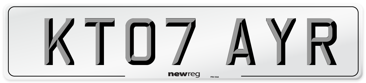 KT07 AYR Number Plate from New Reg